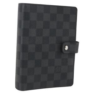 LOUIS VUITTON Damier Graphite Agenda MM Day Planner Cover R20242 LV Auth 159182